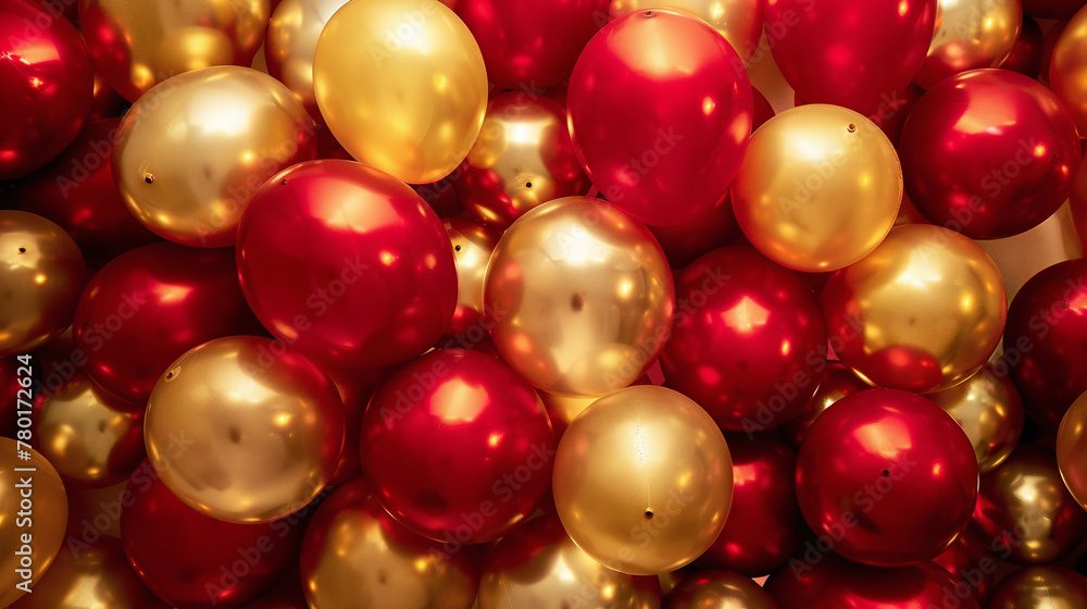 Luxurious gold and red balloon background, perfect for festive events, celebrations, party themes, and elegant decoration visuals Luxurious gold and red balloon background, perfect for festive events, celebrations, party themes, and elegant decoration visuals