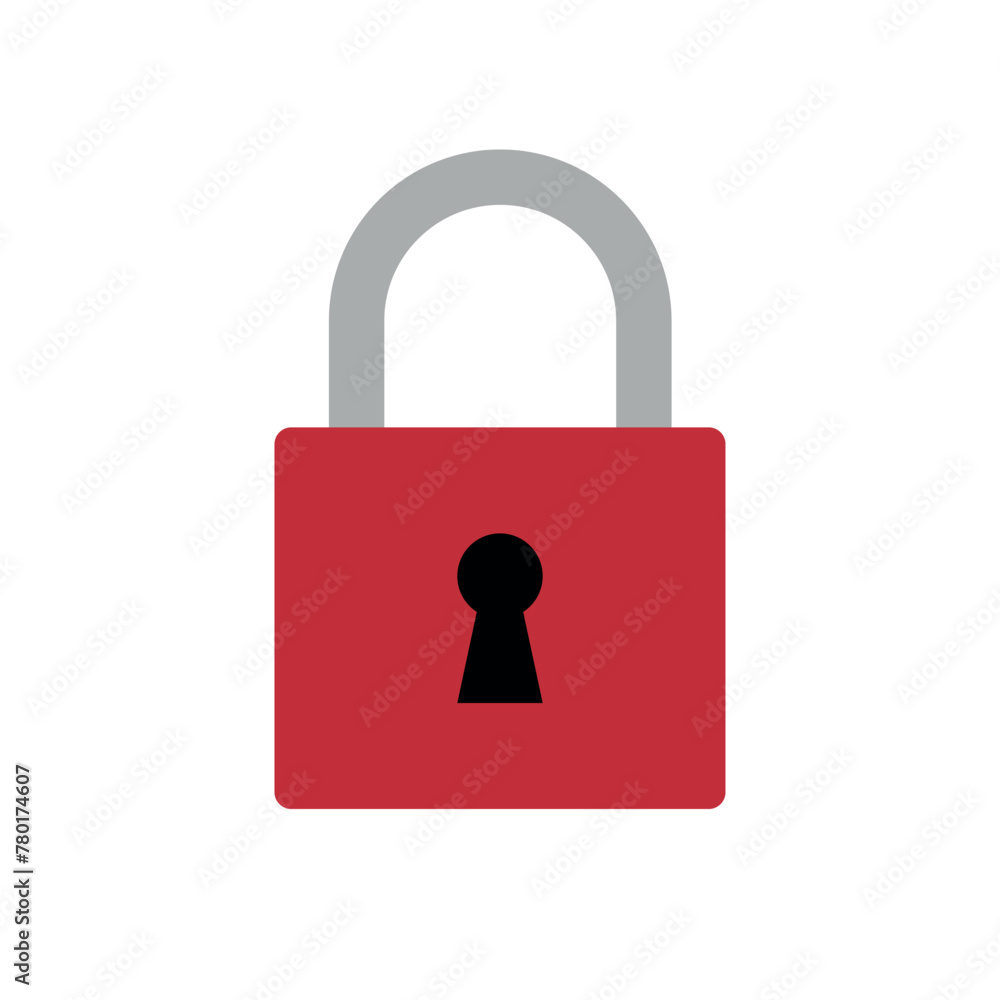 Vector flat lock isolated on white background Vector flat lock isolated on white background