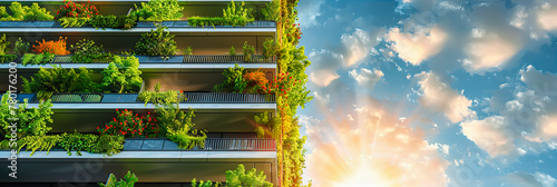 Lush Green Vertical Garden on Modern Building Exterior, Bringing Nature into Urban Design, Milans Innovative Architecture photo