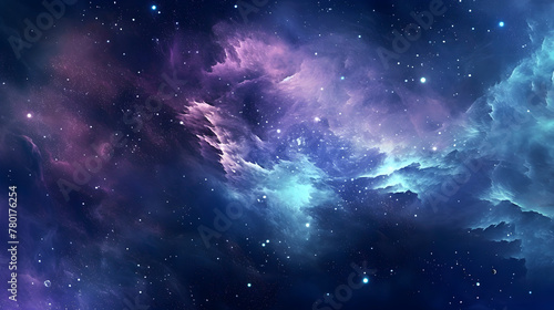 Digital blue and purple nebula starry abstract graphic poster web page PPT background