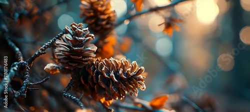 Pinecones Embrace Amidst Evergreen's Embrace, Eagerly Anticipating Wind's Call to Scatter Seeds of Tomorrow's Forests, Nature's Silent Promise of Continuity and Growth photo