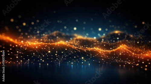  Abstract Particle in Digital IT Technology Background