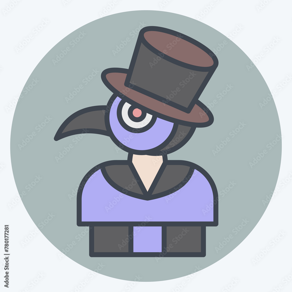 Icon Plague. related to Halloween symbol. color mate style. simple design illustration