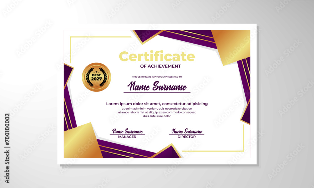 Fototapeta premium elegant gradient certificate design template