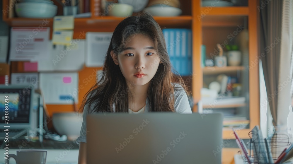 Successful of young business trader asian woman trading graph of stock market investment selling and buying with finance Successful of young business trader asian woman trading graph of stock market investment selling and buying with finance