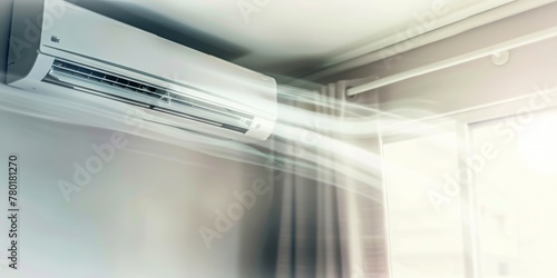 Wallpaper Mural A white air conditioner is positioned on top of a window sill Torontodigital.ca