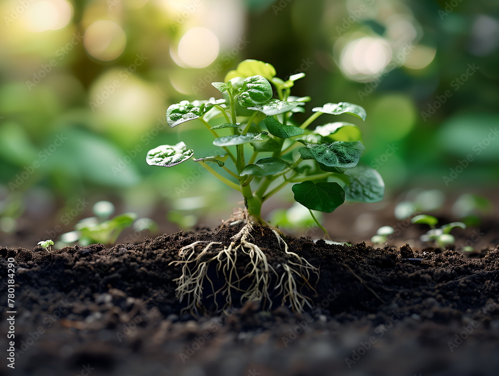 young plant in the ground young plant in the ground