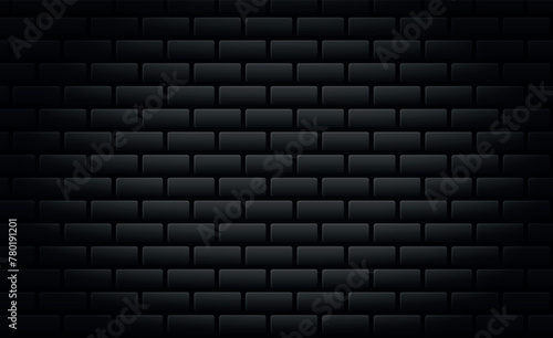 bricks background with black color, modern neon effect brick wall