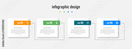 Creative template infographic design template. timeline with 4 steps, options. can be used for workflow diagram, info chart, web design. vector illustration.