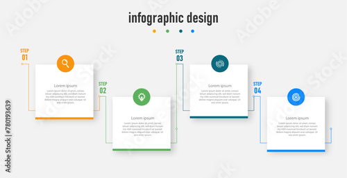 Creative template infographic design template. timeline with 4 steps, options. can be used for workflow diagram, info chart, web design. vector illustration.