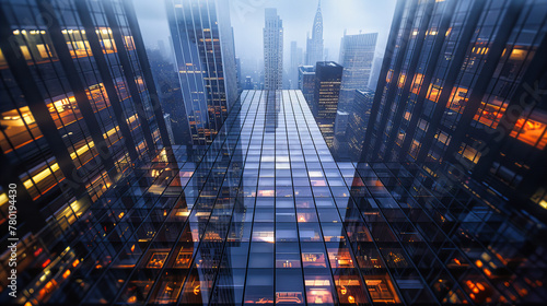 Towering Skyscrapers Reaching for the Sky, A Vision of Urban Aspiration and the Monumental Scale of City Architecture