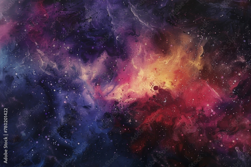 Fototapeta premium A cosmic nebula reimagined as a splash of colorful paint on a canvas