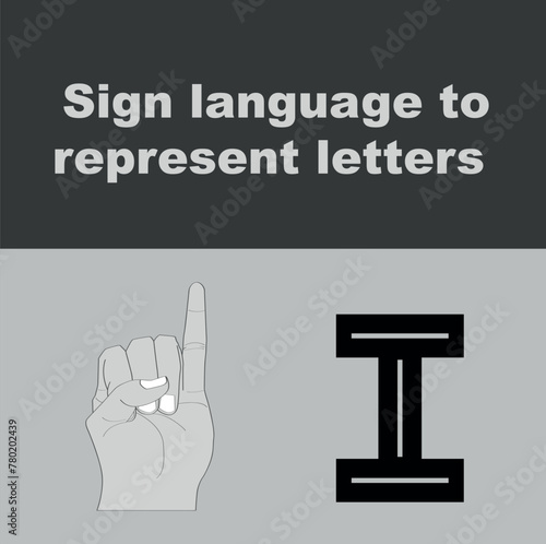 ASL Letter I Finger Spelling Alphabet Hand Sign Isolated