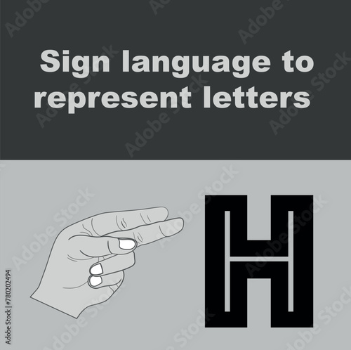 American Sign Language ASL Letter H Hand Sign Minimal Background