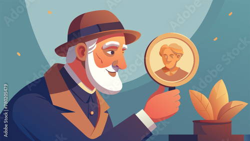 The magnifying glass revealed a hidden surprise as the collector examined a seemingly ordinary copper coin the faint outline of a monarchs face