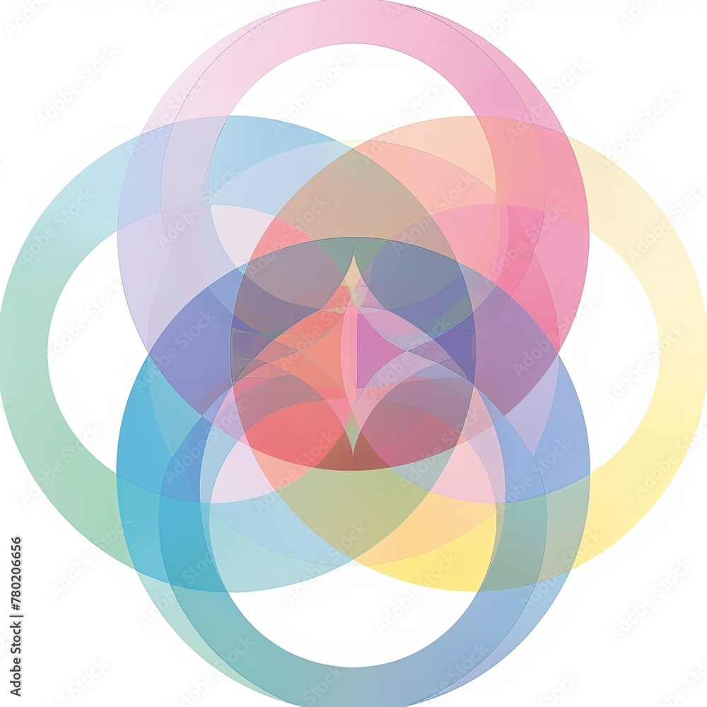 Overlapping circles in a Venn diagram arrangement Stock Illustration ...