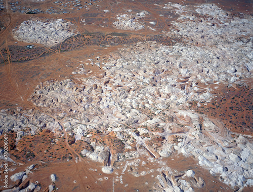Aerial view of the Andamooka opal fields in outback South Australia.