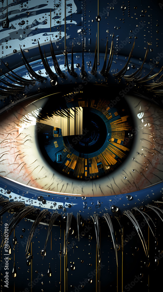 Fototapeta premium Close-up of biometric eye