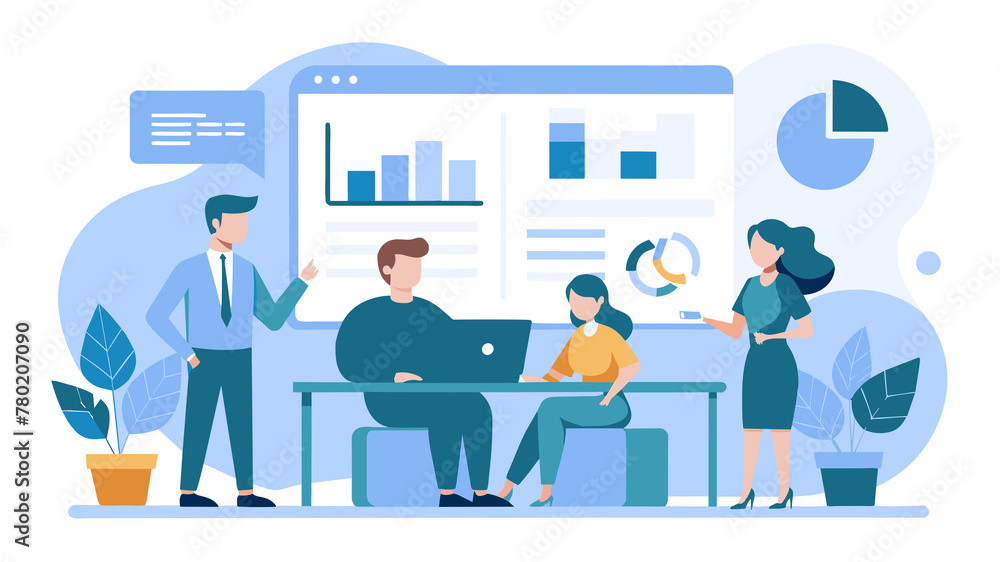 Fototapeta premium Metrics Mission Control, Commanding Business Decisions with Data