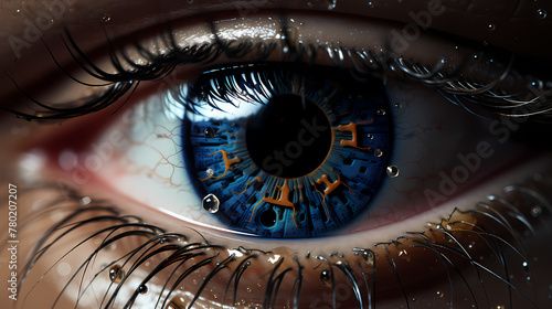 Close-up of biometric eye