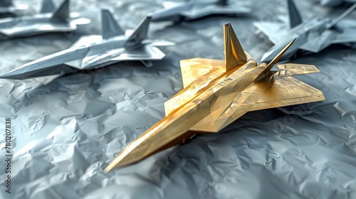 Golden Origami F Leading Silver Squad in Aerospace Dominance Generative ai