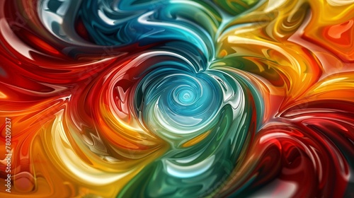 Swirls of random colors on a gradient background, abstract art ,3DCG,high resulution,clean sharp focus © Oranuch