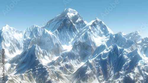 Satellite Perspective of Everest A Peak into the Majestic Himalayan Range Generative ai