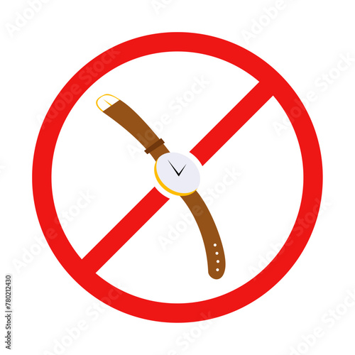 No Watch Sign on White Background