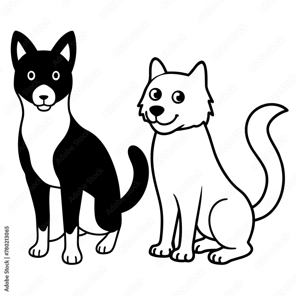 Obraz premium cat and dog
