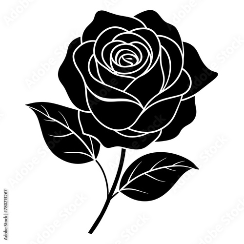 Wallpaper Mural black rose isolated on white, black rose on web silhouette vector illustration,icon,svg,flower characters,Holiday t shirt,Hand drawn trendy Vector illustration,rose on a white background Torontodigital.ca