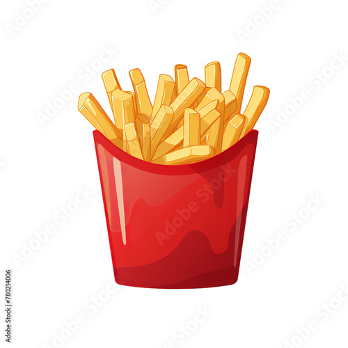 illustration of French Fries vector, Isolated on transparent PNG background, Generative ai