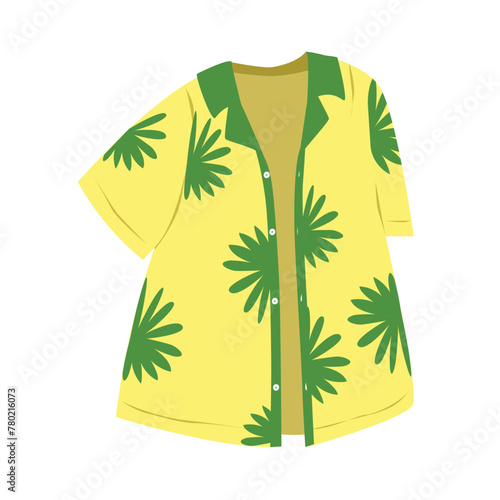 Beach shirt, summer shirt, hawaiian shirt. Summer element. hello summer concept. Cartoon flat vector isolated on white background.