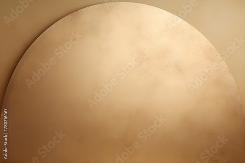 Gold Bronze biege paper texture background with Arch, circle oval design, copy space, banner wallpaper Minimal