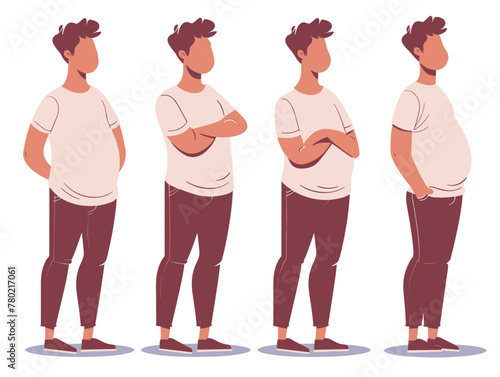 white background, Denial of reasonable accommodation for pregnancy-related conditions, in the style of animated illustrations, full body, only one man, text-based