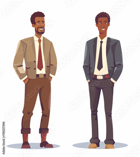 white background, Discrimination based on race during hiring process, in the style of animated illustrations, full body, only one man, text-based
