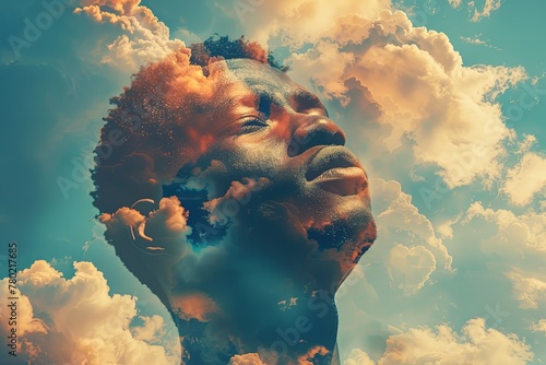 head with clouds #780217685
