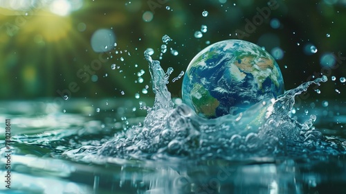 Eco-Sustainability: Abstract Earth Globe Depicting Environmental Consciousness, Nature Preservation, and Ecosystem Balance