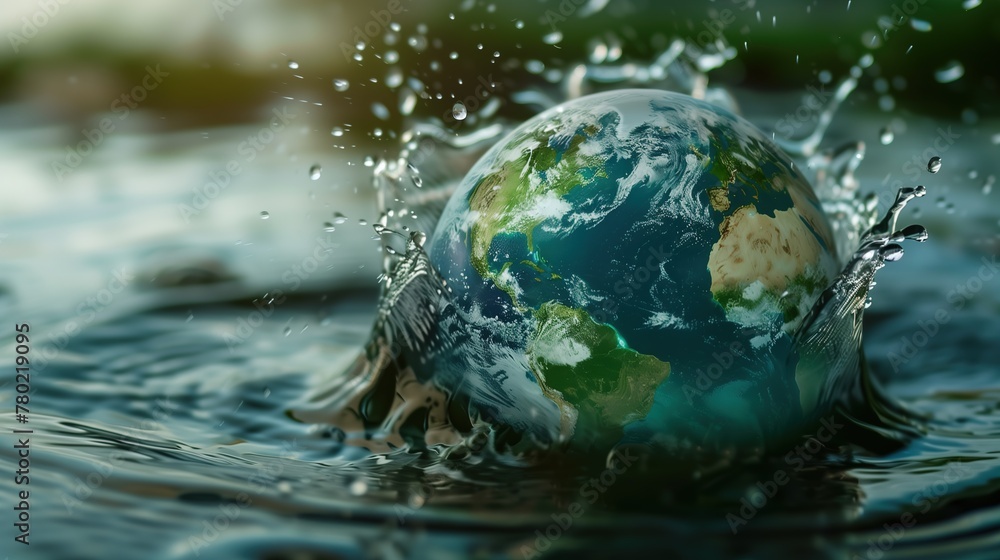 Eco-Friendly Earth: Abstract Globe Illustrating the Importance of Saving Environment and Water Conservation Eco-Friendly Earth: Abstract Globe Illustrating the Importance of Saving Environment and Water Conservation