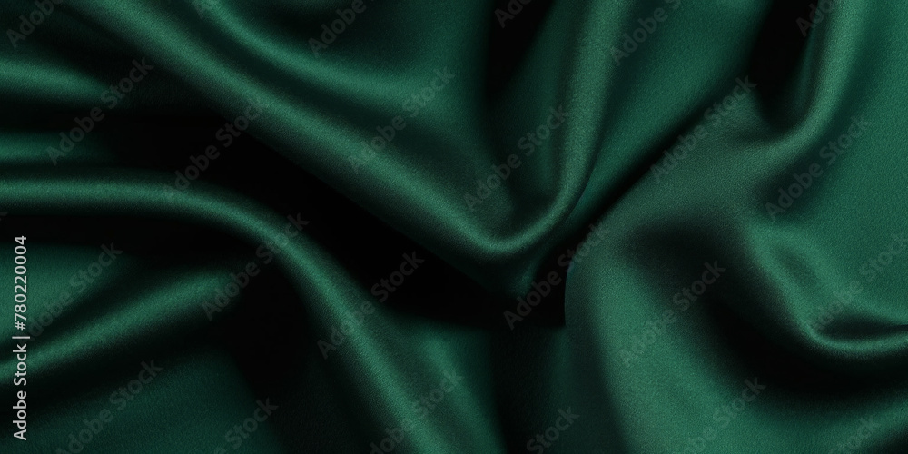 Obraz premium Dark green velvet fabric texture background, dark emerald cloth material for fashion design, green silk satin,