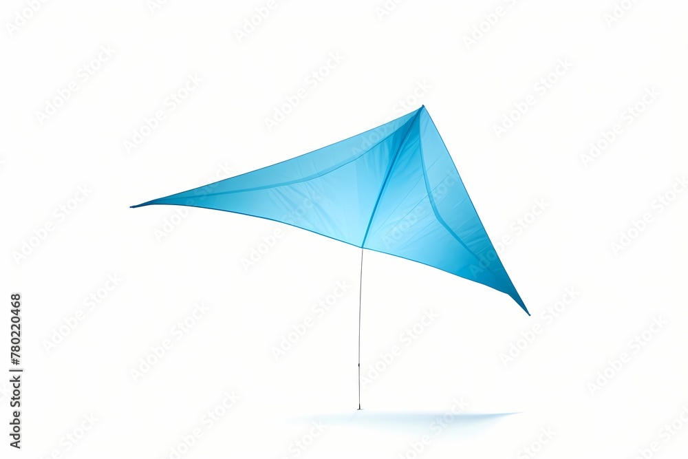 A blue kite isolated on a white background