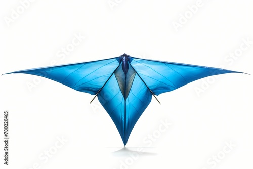 A blue kite isolated on a white background