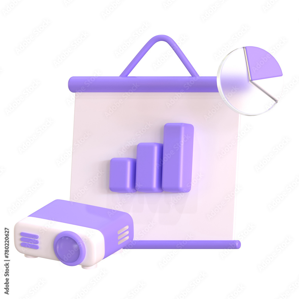 Obraz premium Presentation Data Business Startup 3D Object