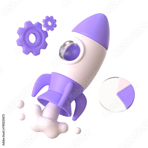 Rocket Business Startup 3D Object