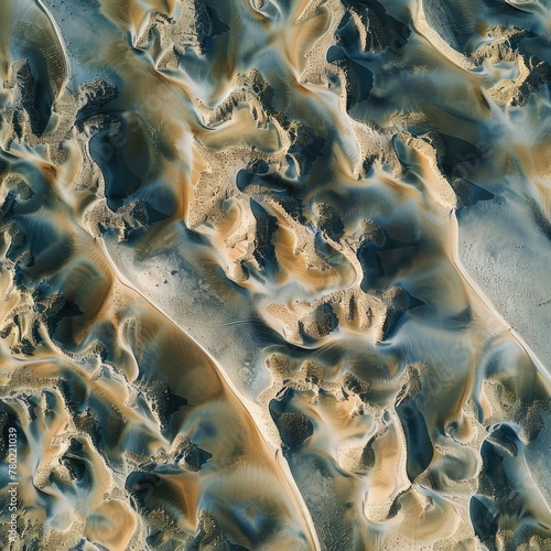 The intricate patterns of sand dunes from a birds-eye view