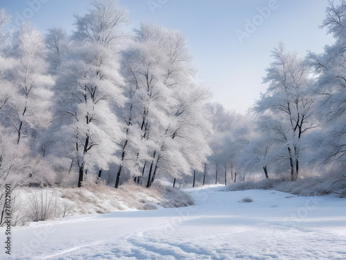 trees in snow © Rewat