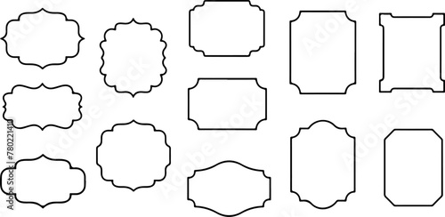 Pixel perfect icon set of vintage picture frames. Horizontal and vertical frame options. Thin line icons, flat vector illustrations, isolated on transparent background