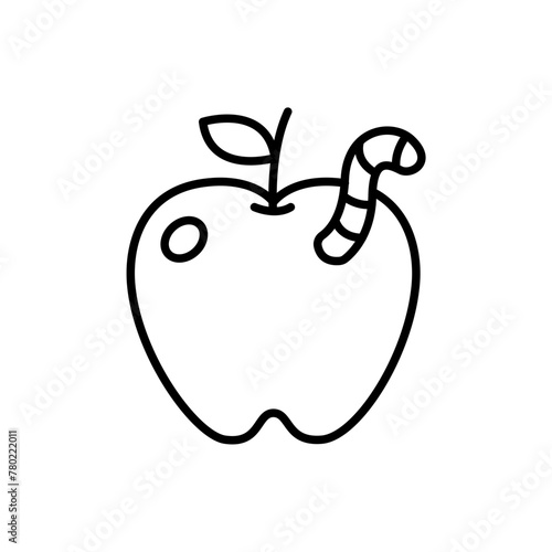 Apple outline icons, minimalist vector illustration ,simple transparent graphic element .Isolated on white background