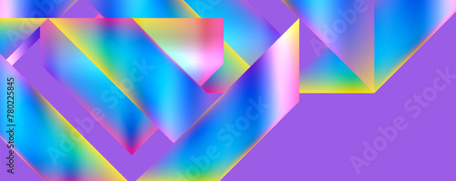 Colorful metallic geometric shapes. Vector Illustration For Wallpaper  Banner  Background  Card  Book Illustration  landing page
