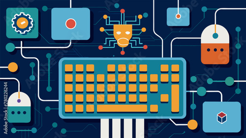 A closeup of a researchers keyboard showcasing complex AI algorithms and data ysis programs being used in their experiments.