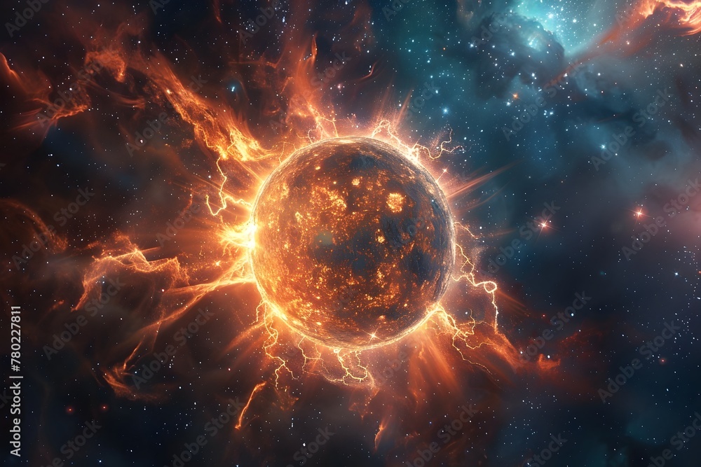 Supernova Explosion Marking the Death of a Massive Star,Unleashing Vast Cosmic Energy into the Universe Supernova Explosion Marking the Death of a Massive Star,Unleashing Vast Cosmic Energy into the Universe